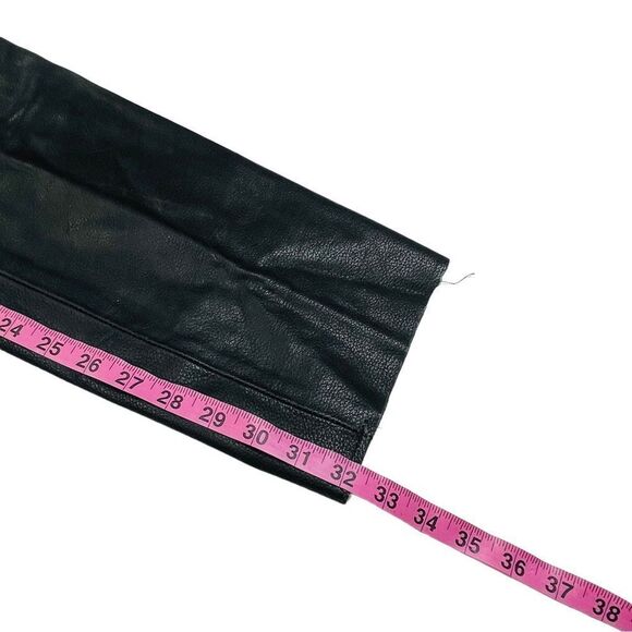 Vintage Leather Gallery Black Leather Lace Front Pants - Size 8 - Picture 8 of 11